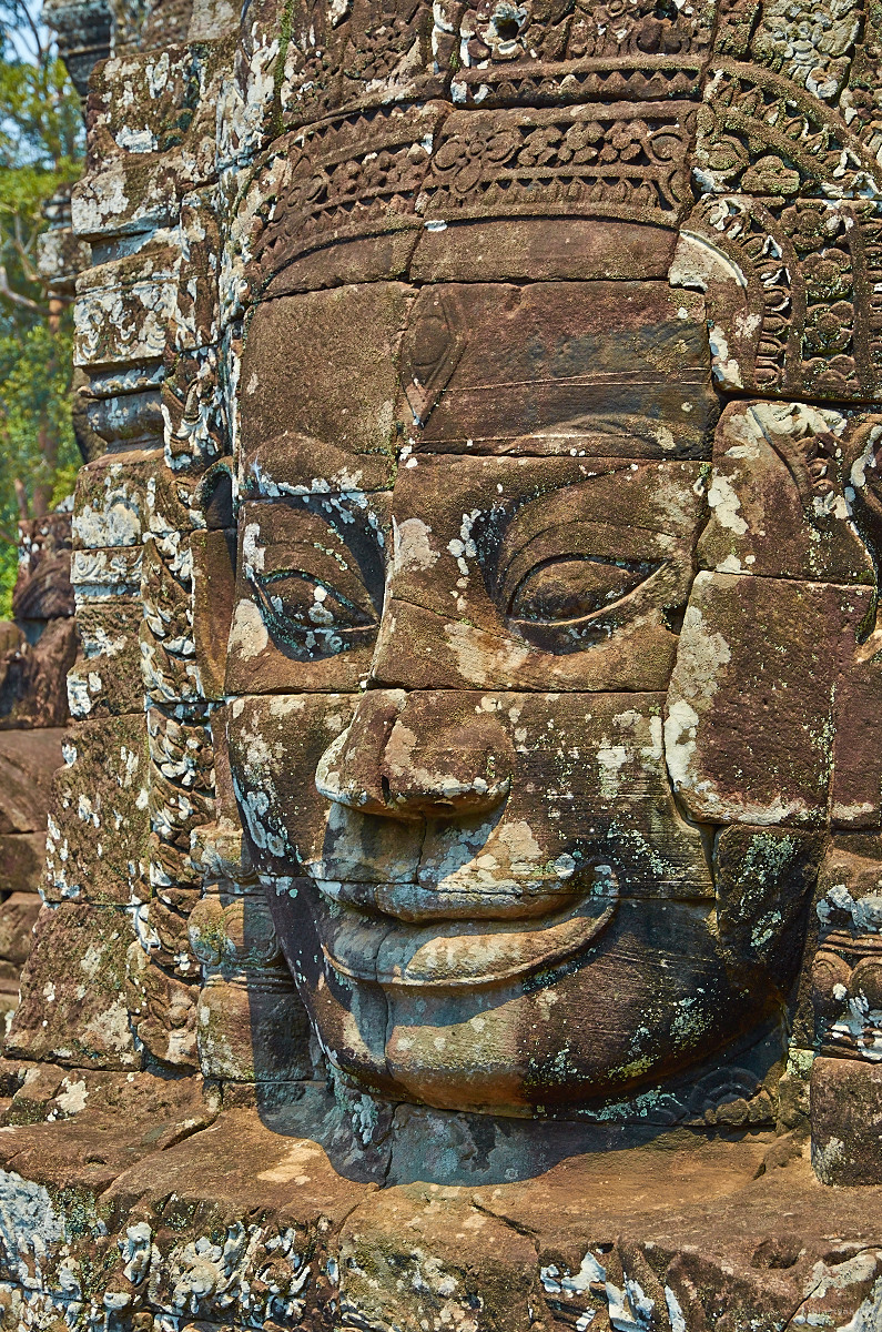 The smiling faces are famous for Bayon , Angkor Thom